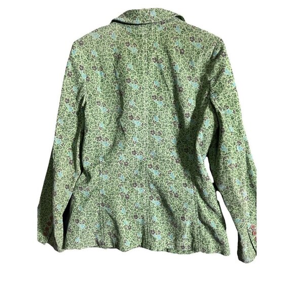 Eddie Bauer Womens Vtg Corduroy Blazer Size 10 Floral Print Retro Boho Spring - Picture 3 of 5